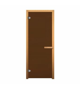 Дверь стеклянная Бронза Матовая 1900х700мм (6мм, 2 петли, коробка осина)