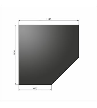 Лист напольный угловой Везувий, 2мм, черный 1100*1100*2